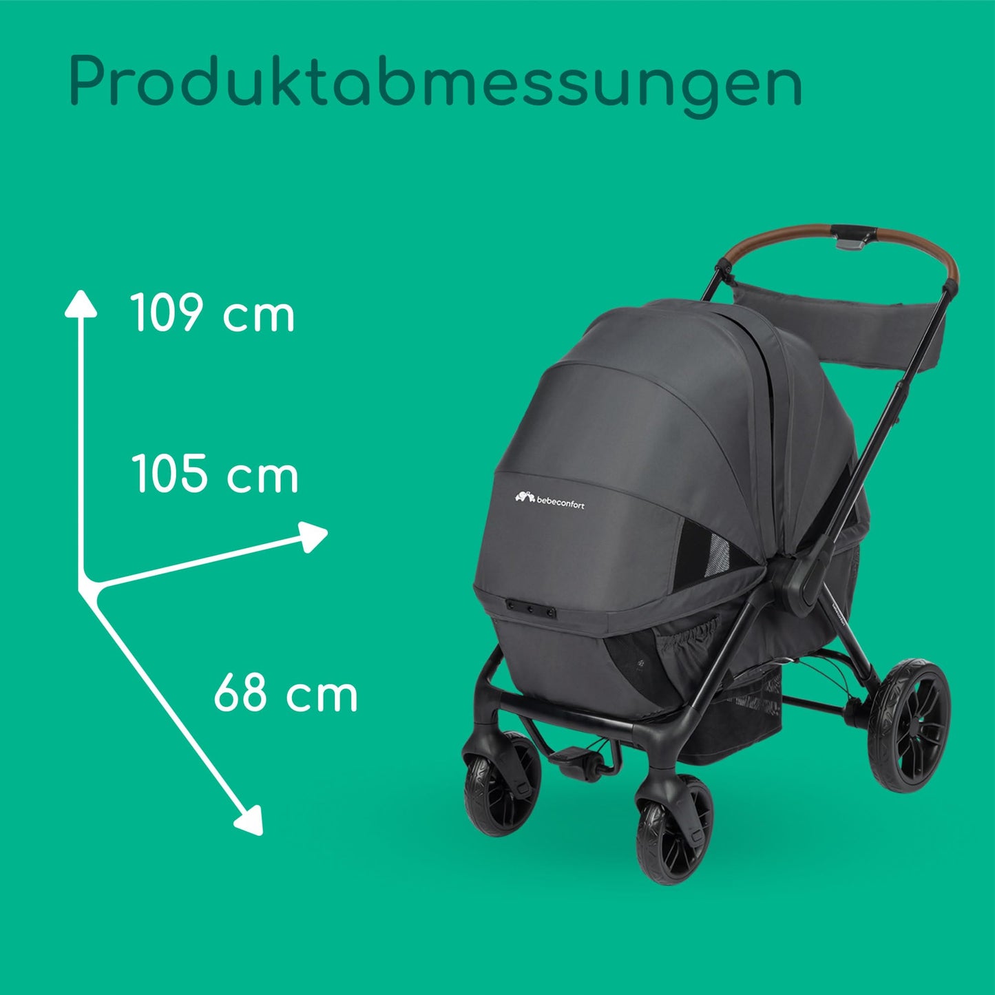 Bebeconfort Helios 2-in-1 Geschwisterwagen ab Geburt – Graphite