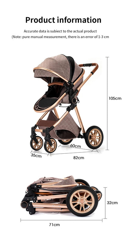 GLOKID 3 in 1 Kinderwagen mit Babywanne & Sportsitz – Khaki