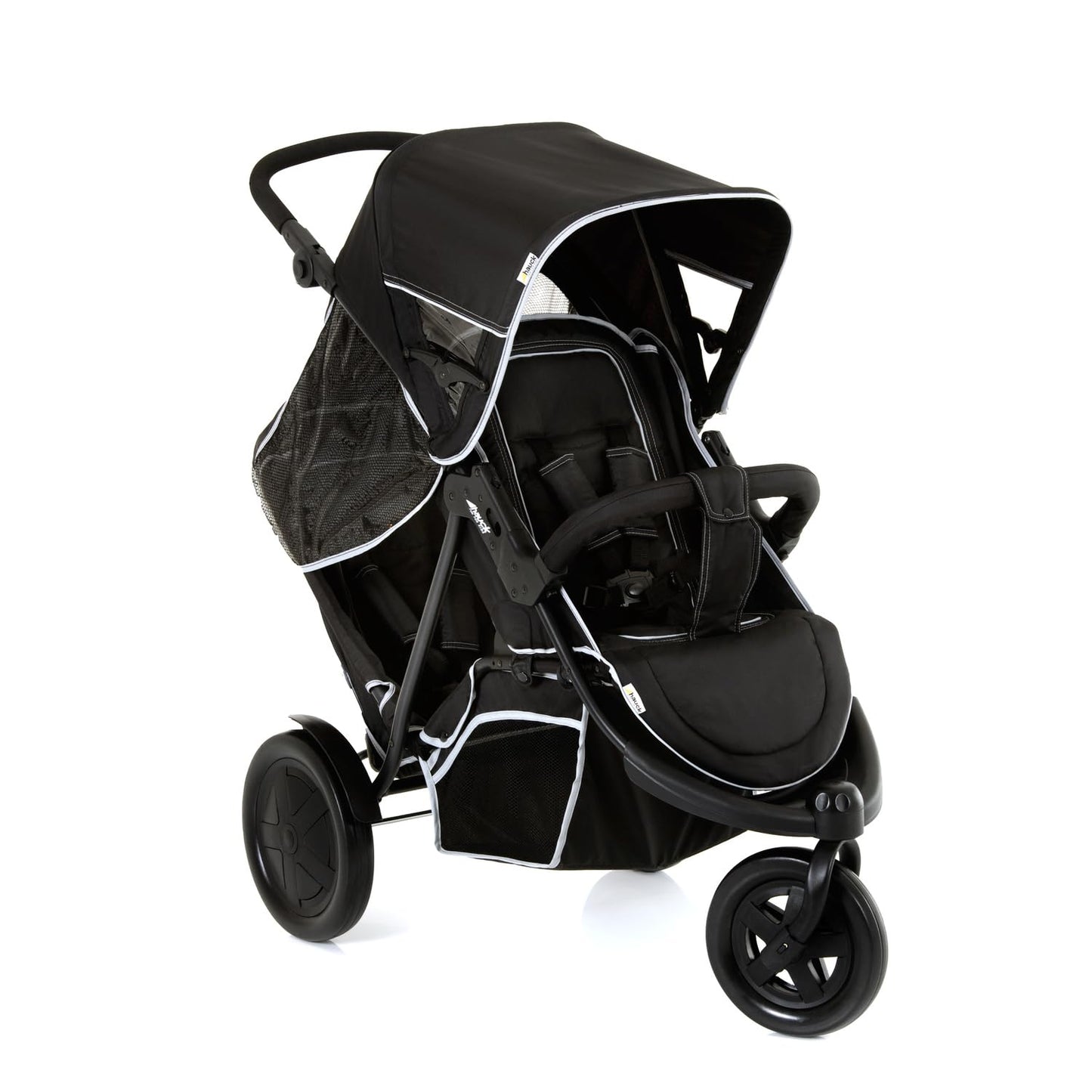 hauck Freerider 3-Rad Geschwisterbuggy mit Regenschutz – Schwarz