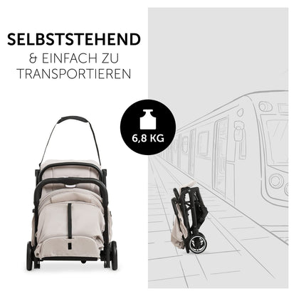 hauck Travel N Care Reisebuggy Beige – Leicht 6,9 kg, UPF 50+