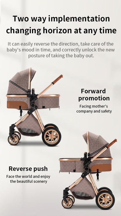 GLOKID 3 in 1 Kinderwagen mit Babywanne & Sportsitz – Khaki