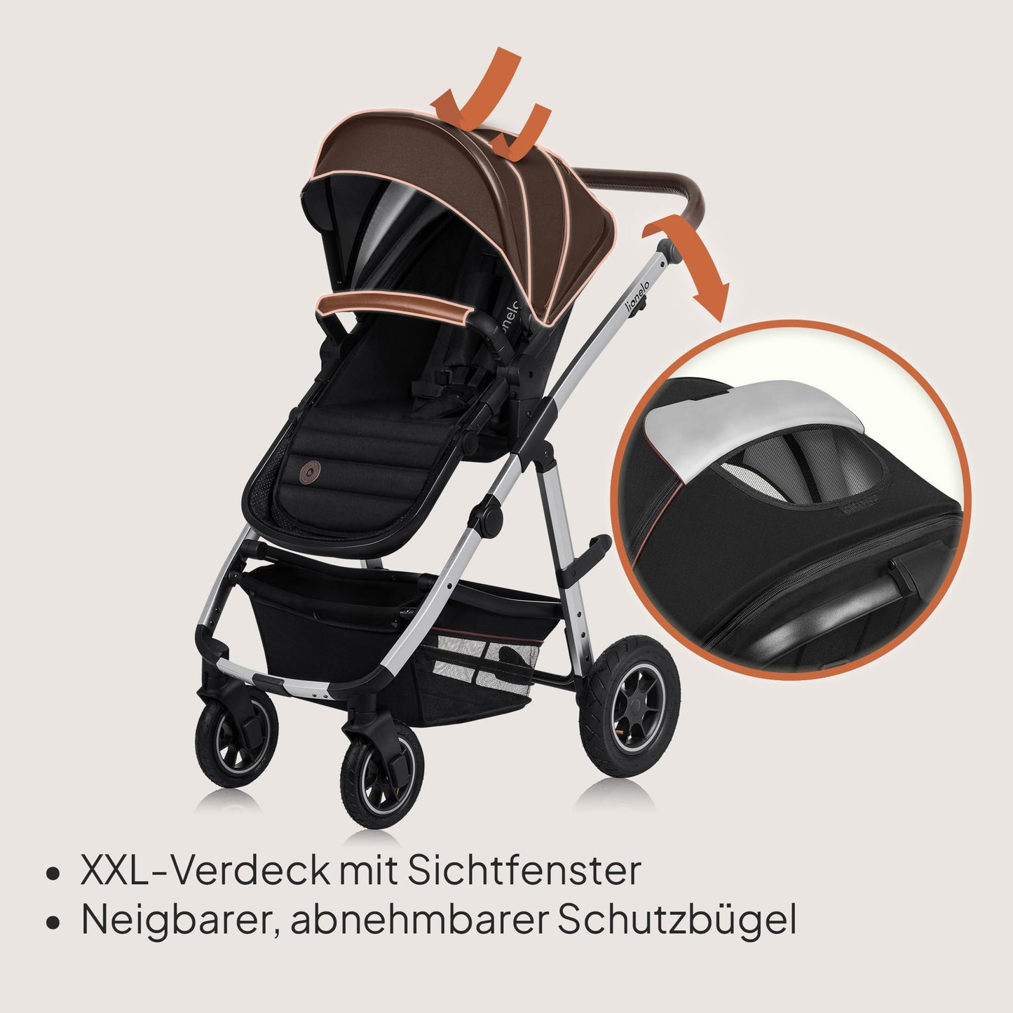 LIONELO Amber 3-in-1 Kombikinderwagen – i-Size, Luftreifen, UPF 50+