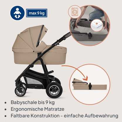 Lionelo Bianka Kinderwagen 3 in 1 mit Babywanne & Autositz