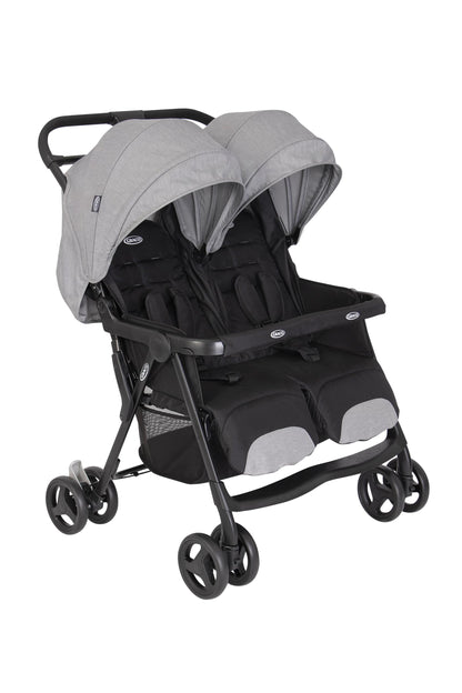 Graco DuoRider Doppel-Kinderwagen Geschwisterwagen ab Geburt – Grau
