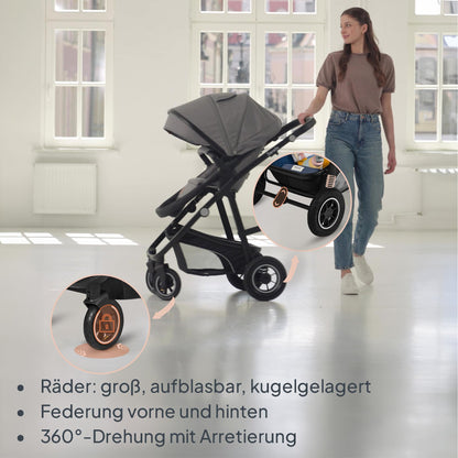 Lionelo Bianka Kinderwagen 3 in 1 mit Babywanne & Autositz