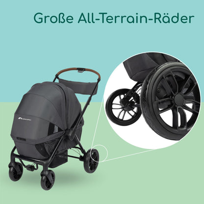 Bebeconfort Helios 2-in-1 Geschwisterwagen ab Geburt – Graphite