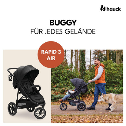hauck Rapid 3 Air Dreirad-Buggy – Luftreifen, Federung, ab Geburt