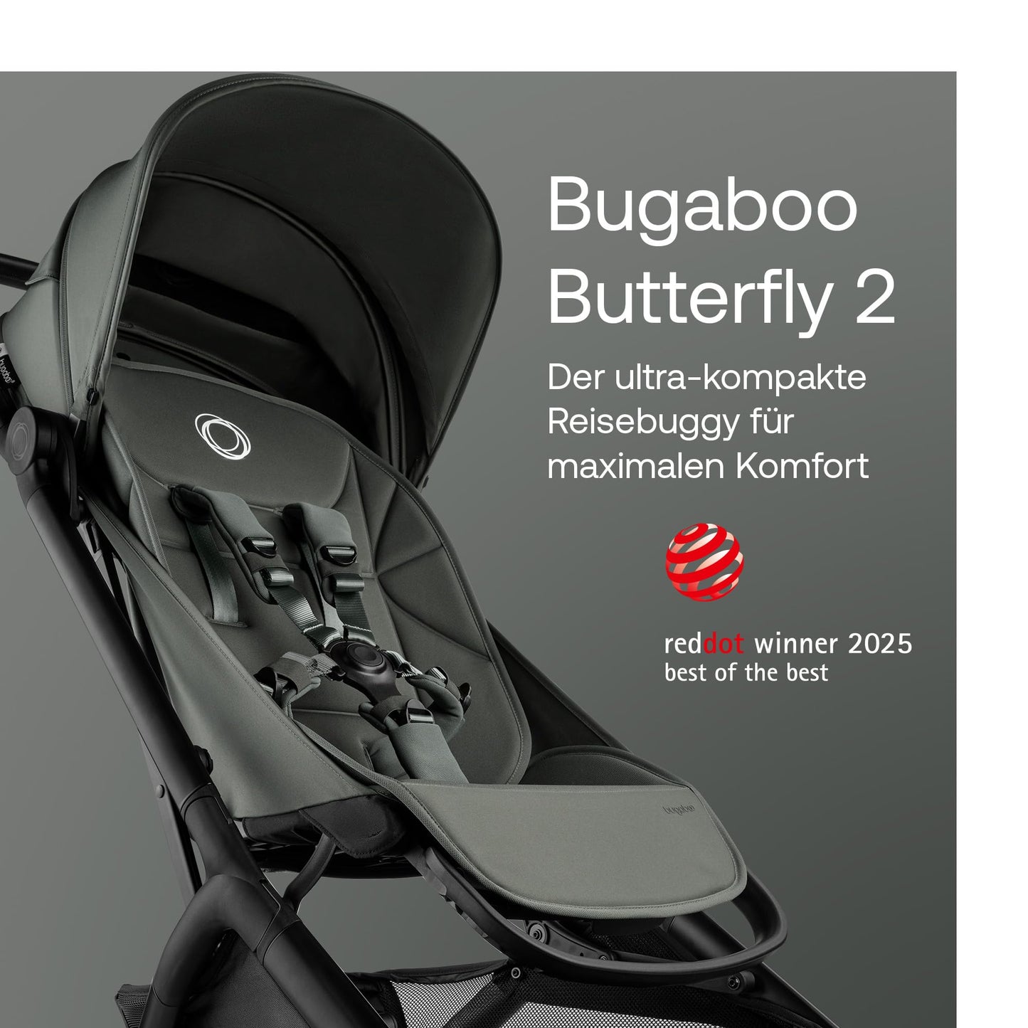 Bugaboo Butterfly 2 Reisebuggy, Handgepäck, ab 6 M. – Forest Green