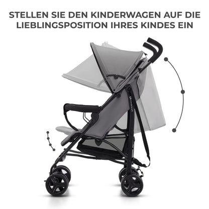 Kinderkraft TIK Sportwagen Grau – leicht 6,5 kg, bis 17 kg, faltbar
