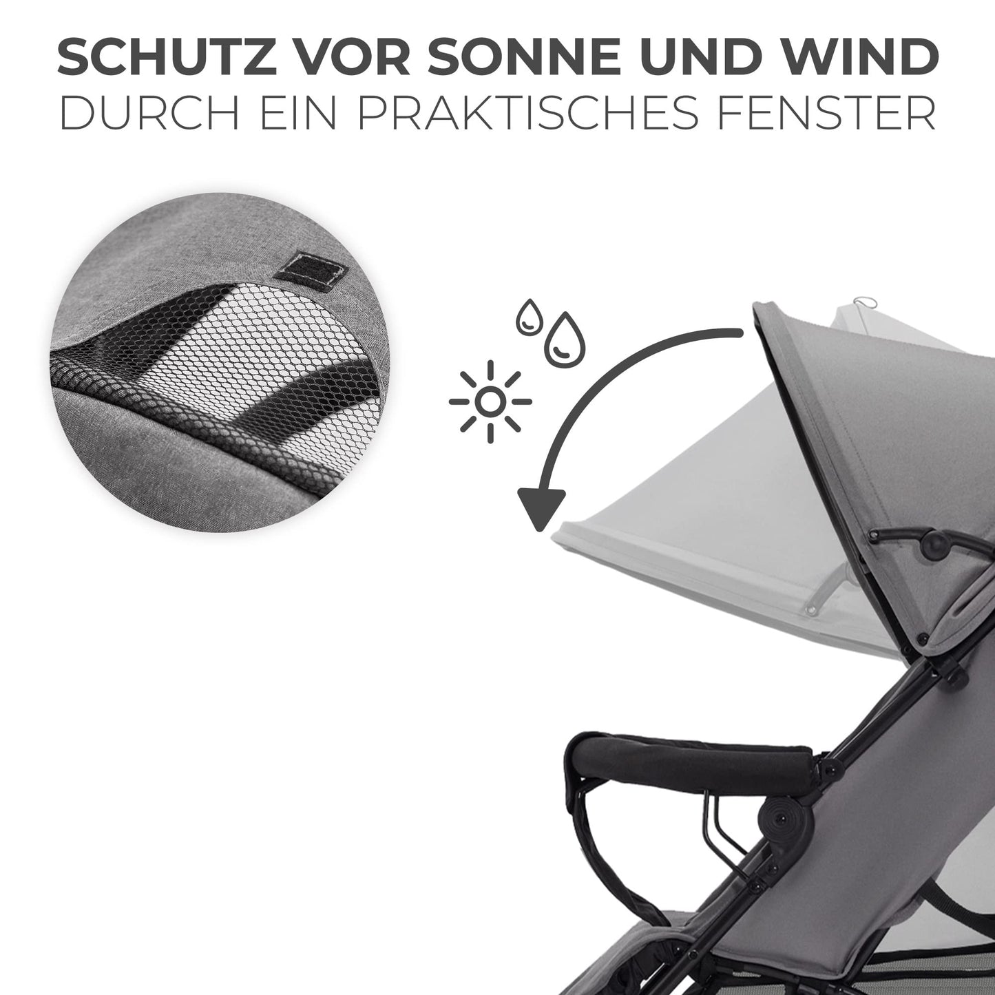 Kinderkraft TIK Sportwagen Grau – leicht 6,5 kg, bis 17 kg, faltbar