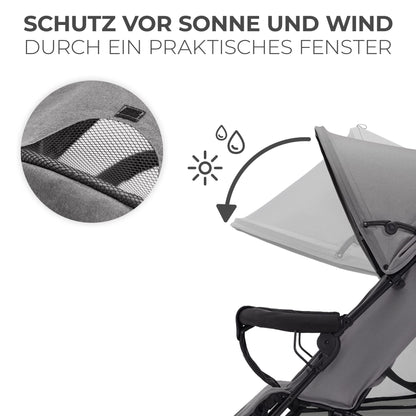 Kinderkraft TIK Sportwagen Grau – leicht 6,5 kg, bis 17 kg, faltbar