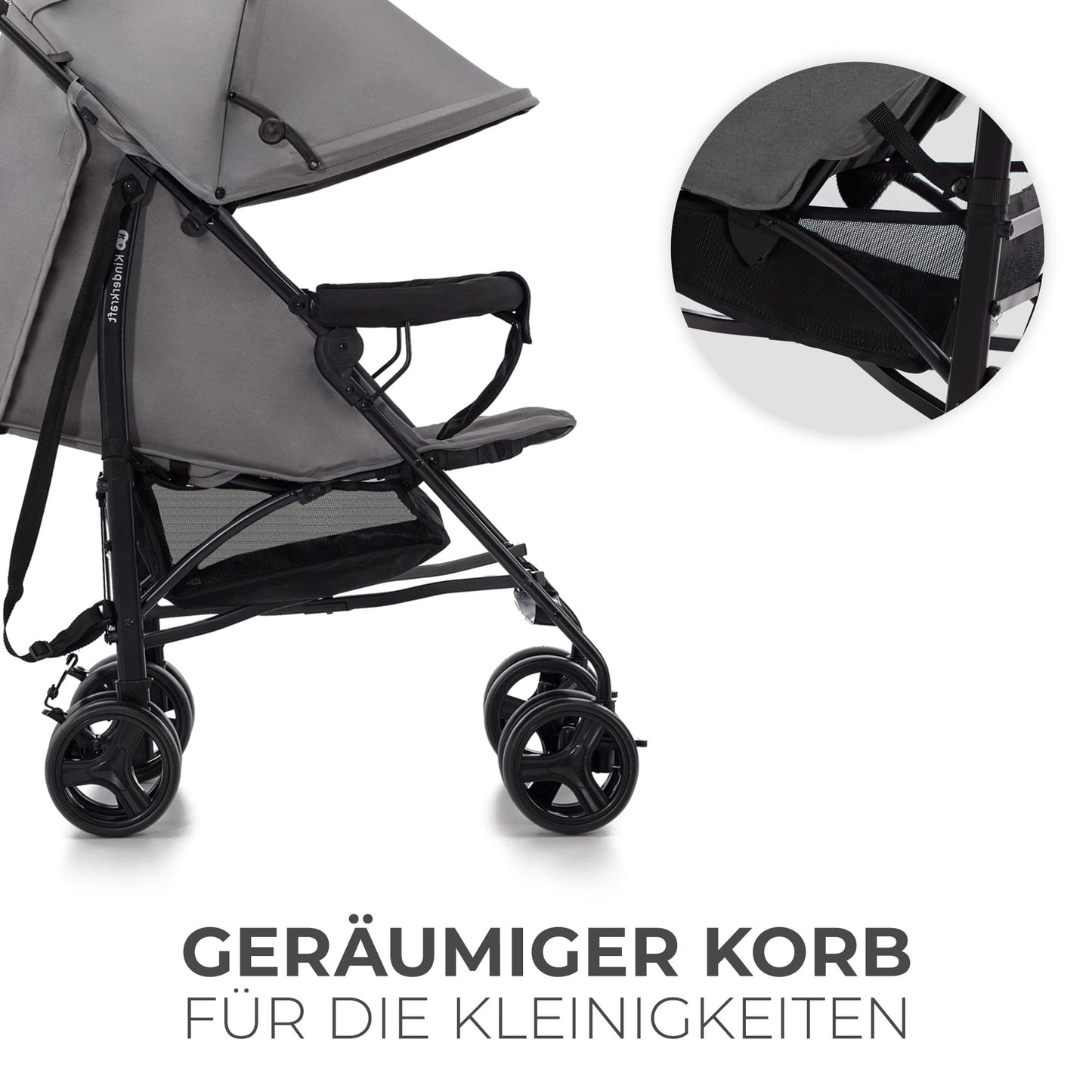 Kinderkraft TIK Sportwagen Grau – leicht 6,5 kg, bis 17 kg, faltbar
