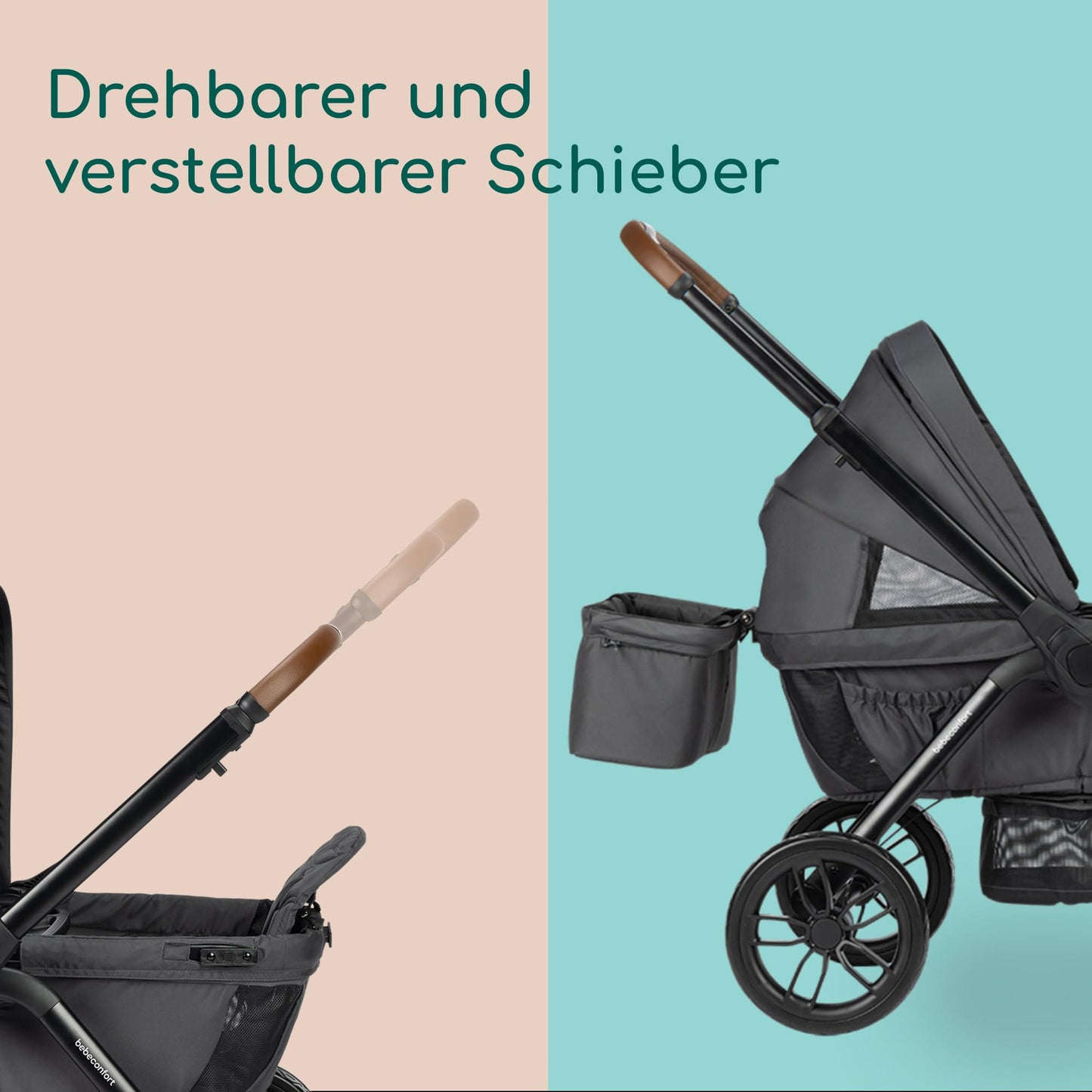 Bebeconfort Helios 2-in-1 Geschwisterwagen ab Geburt – Graphite