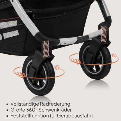 LIONELO Amber 3-in-1 Kombikinderwagen – i-Size, Luftreifen, UPF 50+