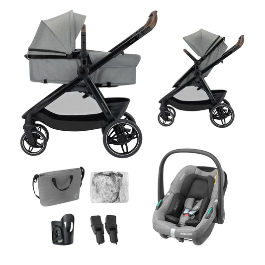 Maxi-Cosi Zelia Select Trio 3 in 1 Kinderwagen Set, Grau