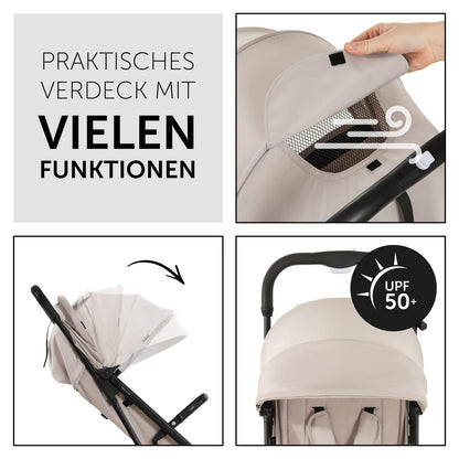 hauck Travel N Care Reisebuggy Beige – Leicht 6,9 kg, UPF 50+
