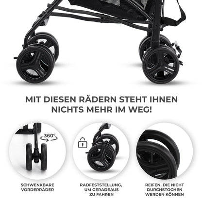 Kinderkraft TIK Sportwagen Grau – leicht 6,5 kg, bis 17 kg, faltbar