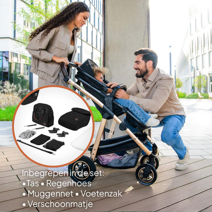 LIONELO Amber 3-in-1 Kombikinderwagen – i-Size, Luftreifen, UPF 50+