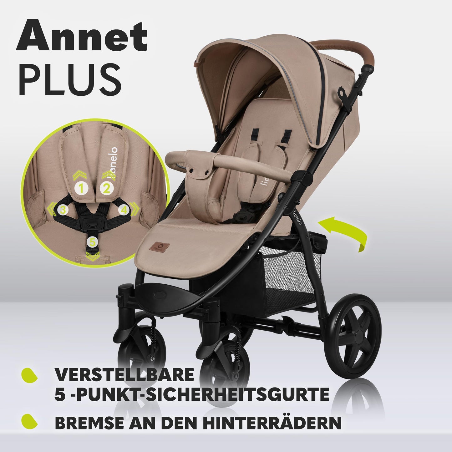 Lionelo Annet Plus Buggy ab Geburt bis 22 kg, faltbar