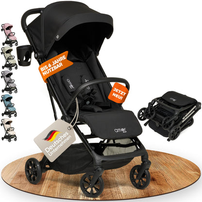 Amor Baby Reisebuggy, Einhand-Faltsystem, kompakt & leicht