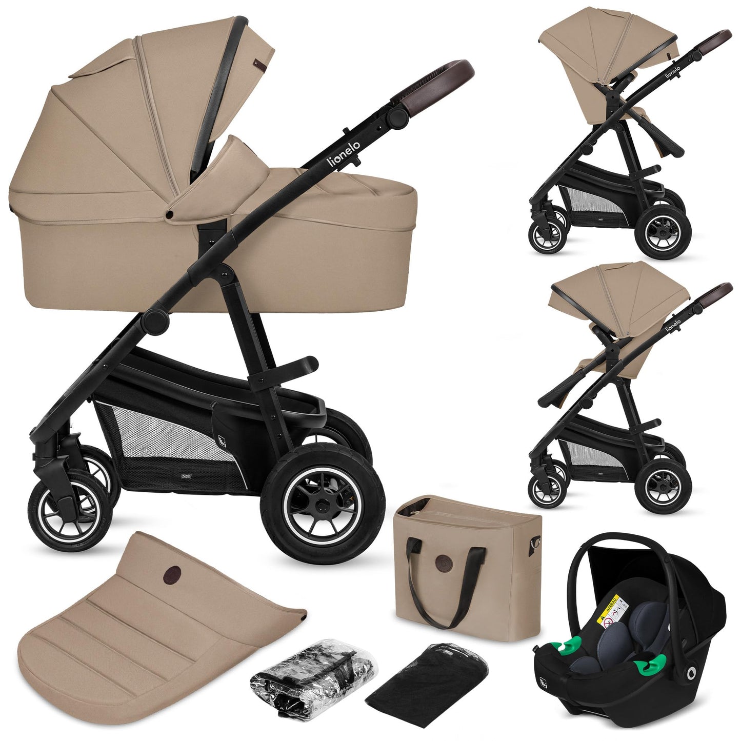 Lionelo Bianka Kinderwagen 3 in 1 mit Babywanne & Autositz