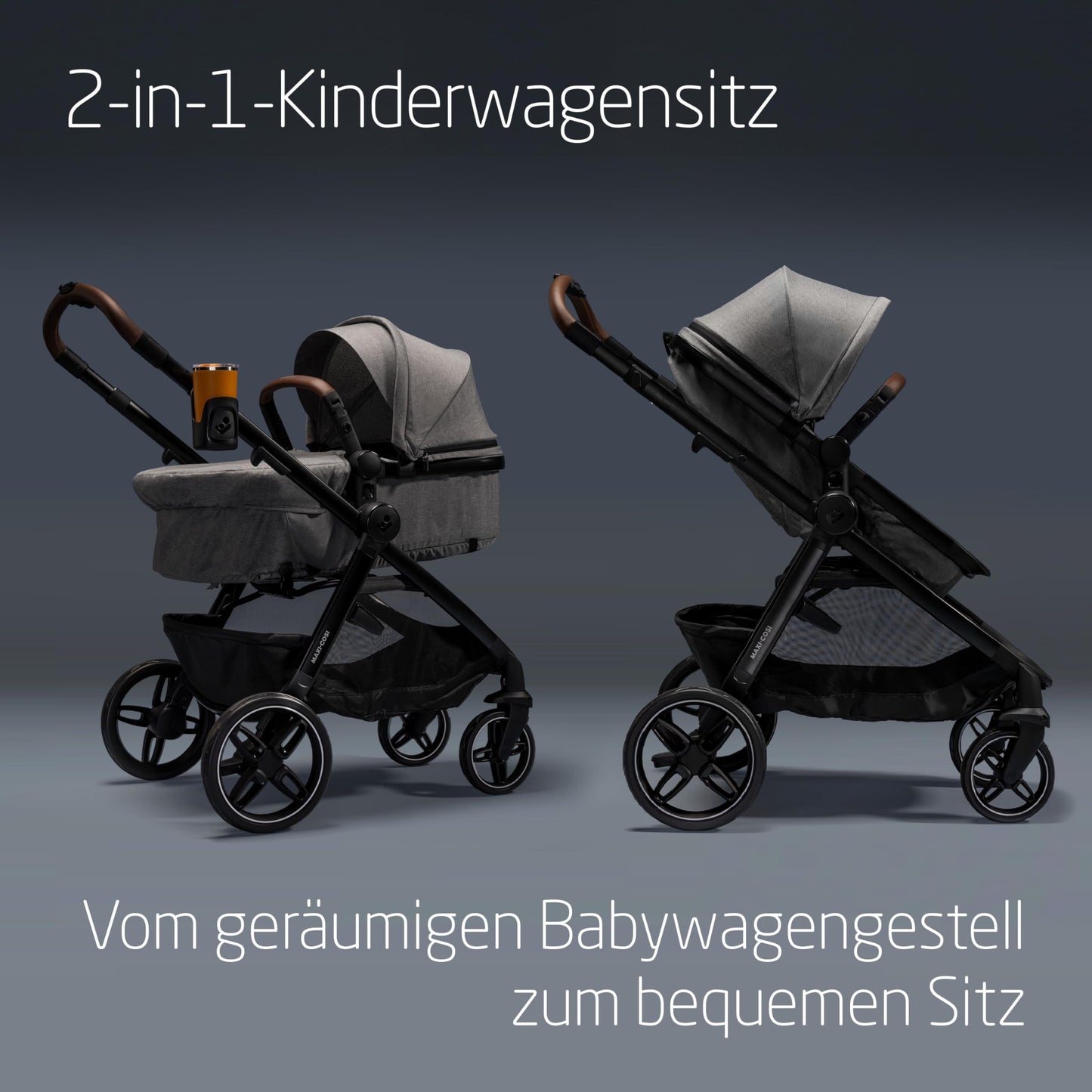 Maxi-Cosi Zelia Select Trio 3 in 1 Kinderwagen Set, Grau