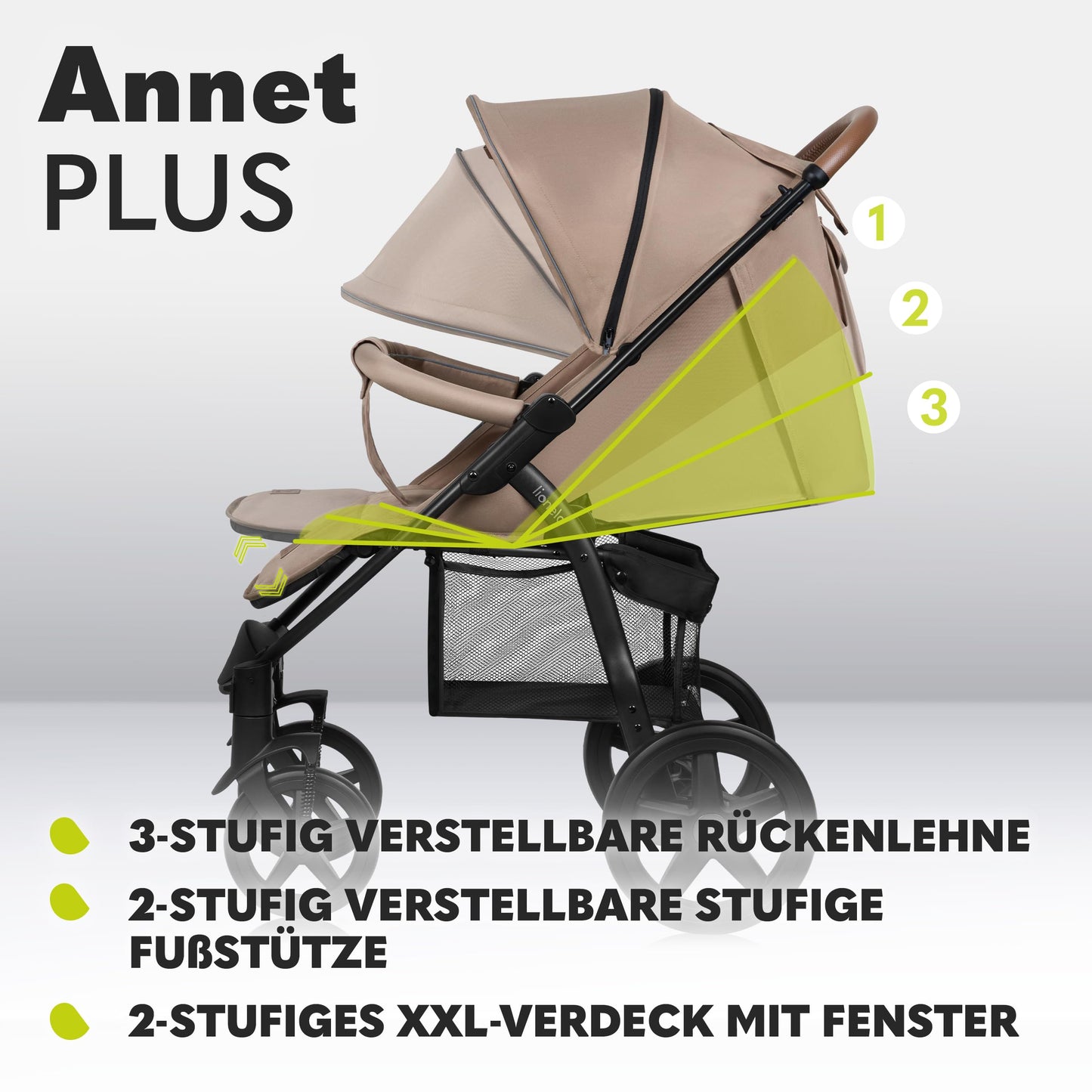 Lionelo Annet Plus Buggy ab Geburt bis 22 kg, faltbar
