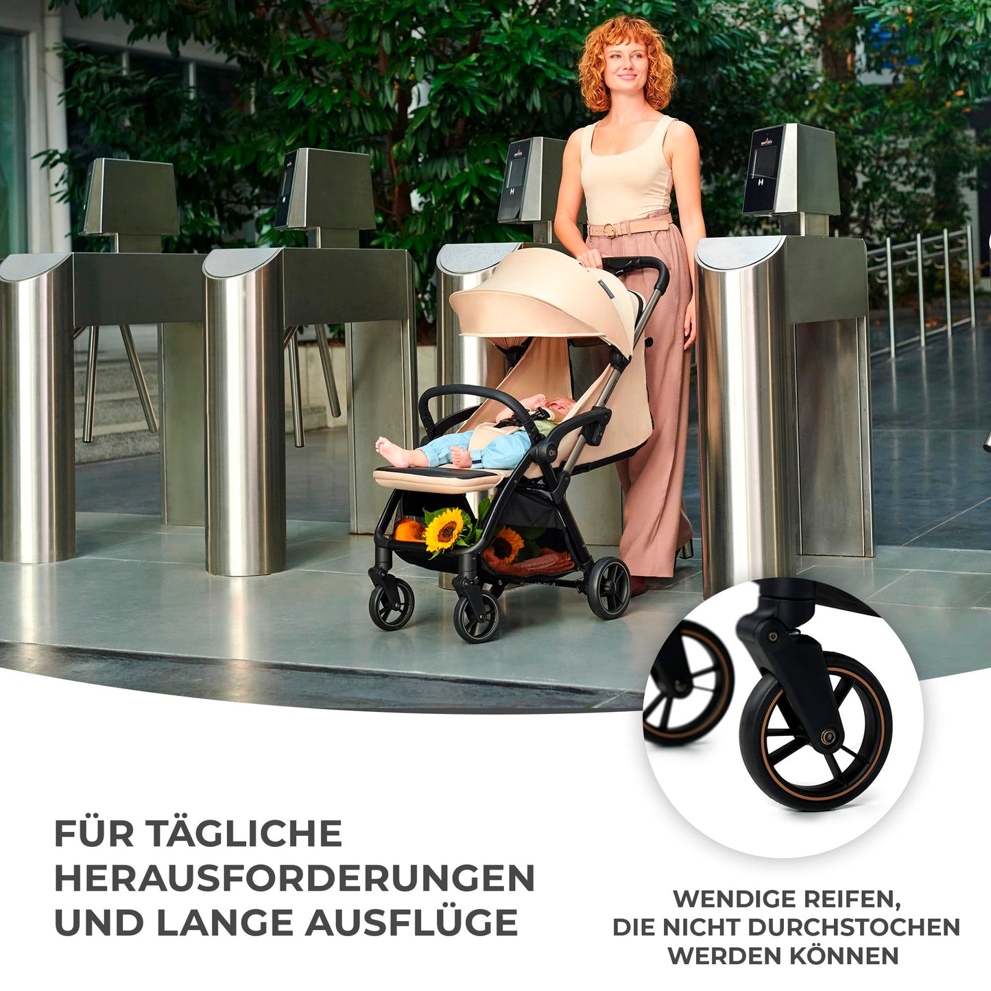 Kinderkraft APINO Liegebuggy Schwarz – 7,5 kg, bis 22 kg, Reisen
