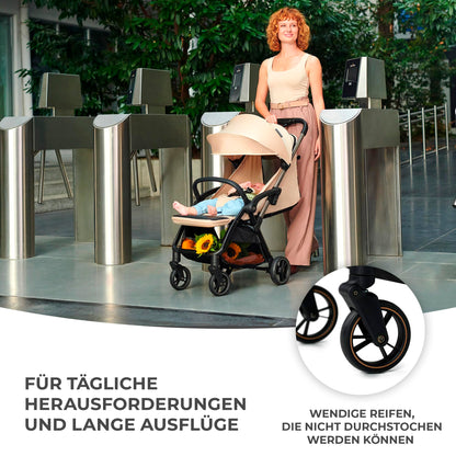 Kinderkraft APINO Liegebuggy Schwarz – 7,5 kg, bis 22 kg, Reisen