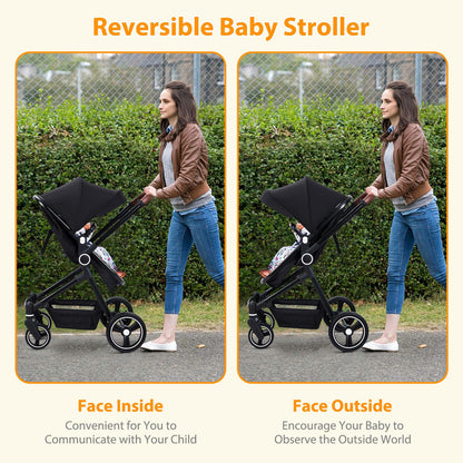 ZoomBuggy 3 in 1 Kinderwagen ab Geburt bis 26 kg – Schwarz