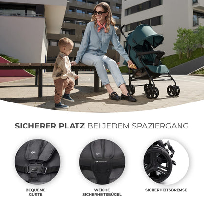 Kinderkraft TIK Sportwagen Grau – leicht 6,5 kg, bis 17 kg, faltbar